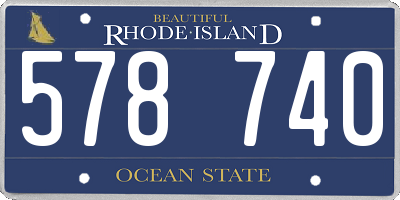 RI license plate 578740