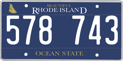 RI license plate 578743