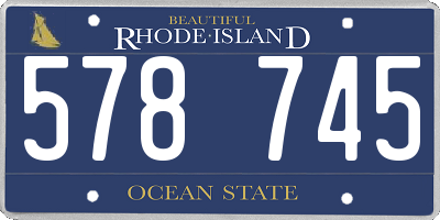RI license plate 578745