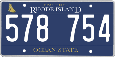 RI license plate 578754