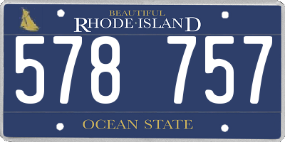 RI license plate 578757