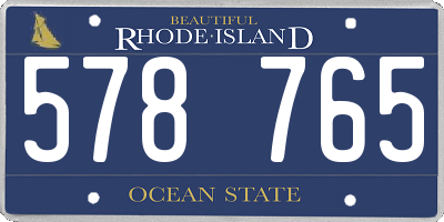 RI license plate 578765