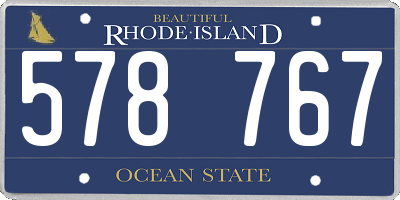 RI license plate 578767