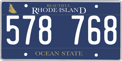 RI license plate 578768