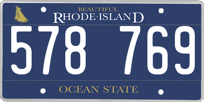 RI license plate 578769