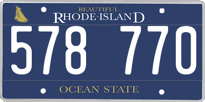 RI license plate 578770