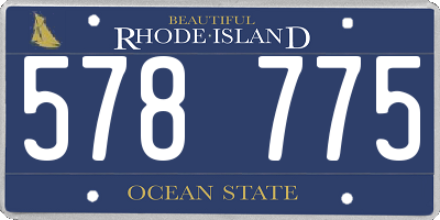 RI license plate 578775
