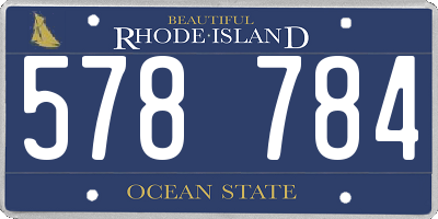 RI license plate 578784