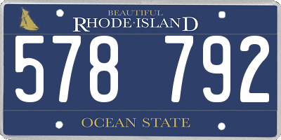 RI license plate 578792