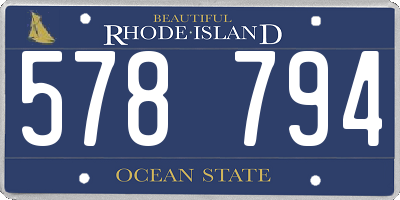 RI license plate 578794
