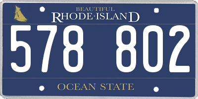 RI license plate 578802