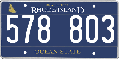 RI license plate 578803