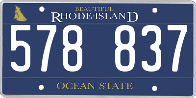 RI license plate 578837