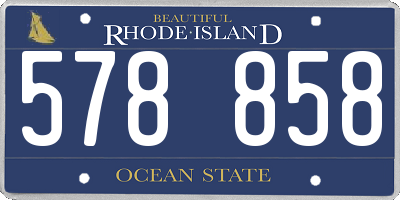 RI license plate 578858