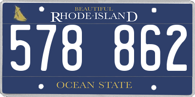 RI license plate 578862