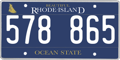RI license plate 578865