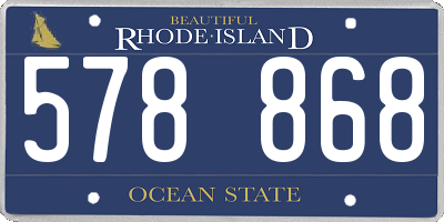 RI license plate 578868