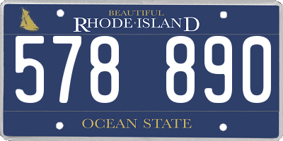 RI license plate 578890
