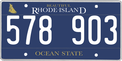 RI license plate 578903