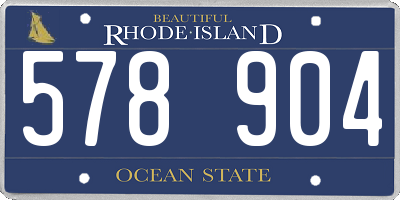 RI license plate 578904