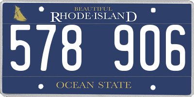 RI license plate 578906