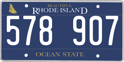 RI license plate 578907