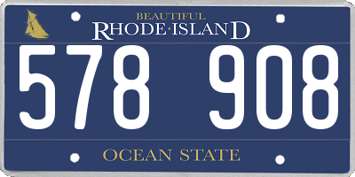 RI license plate 578908