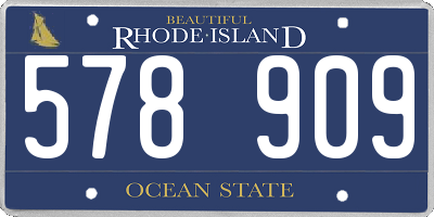 RI license plate 578909