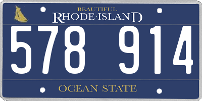 RI license plate 578914