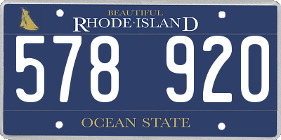 RI license plate 578920