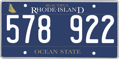 RI license plate 578922