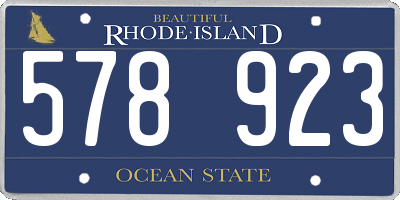 RI license plate 578923