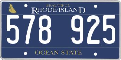 RI license plate 578925