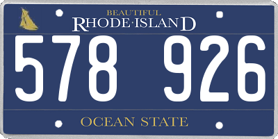 RI license plate 578926