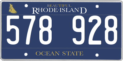 RI license plate 578928