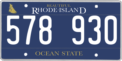 RI license plate 578930