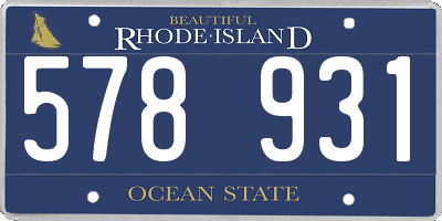 RI license plate 578931