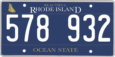 RI license plate 578932