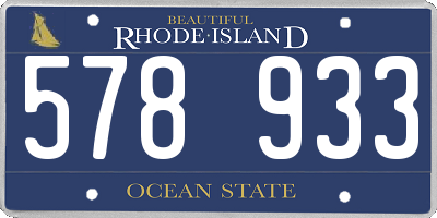 RI license plate 578933