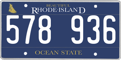 RI license plate 578936