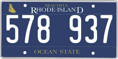 RI license plate 578937