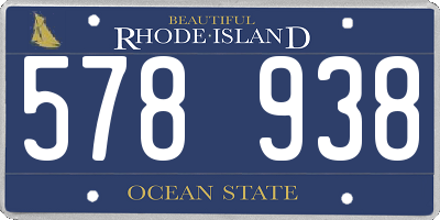 RI license plate 578938