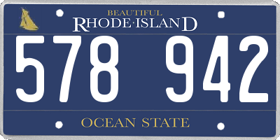 RI license plate 578942