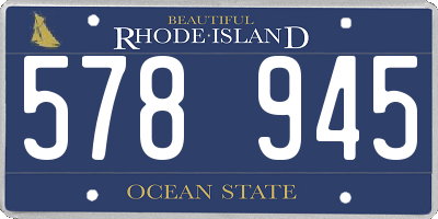 RI license plate 578945