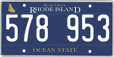RI license plate 578953