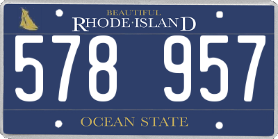 RI license plate 578957