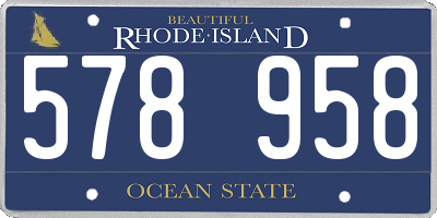 RI license plate 578958