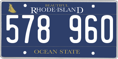 RI license plate 578960