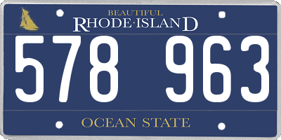 RI license plate 578963