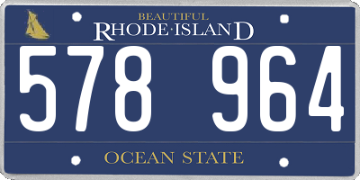 RI license plate 578964